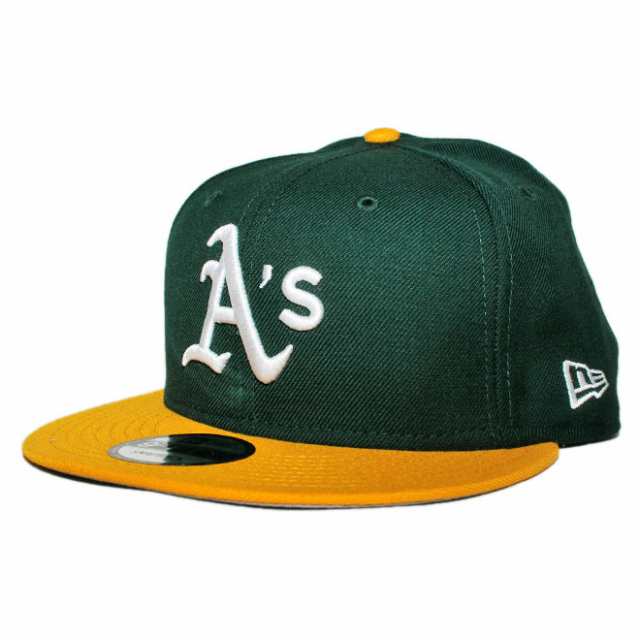 ニューエラ スナップバックキャップ 帽子 NEW ERA 9fifty メンズ レディース MLB オークランド アスレチックス フリーサイズ [ gn ]