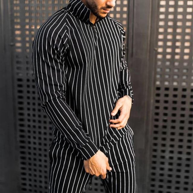 セットアップ パーカー ジップアップパーカ 縦縞スウェット