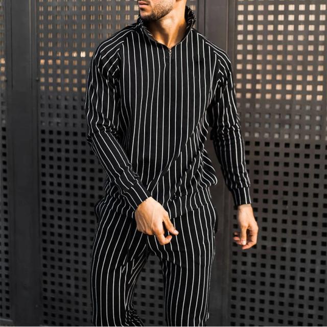 セットアップ パーカー ジップアップパーカ 縦縞スウェット