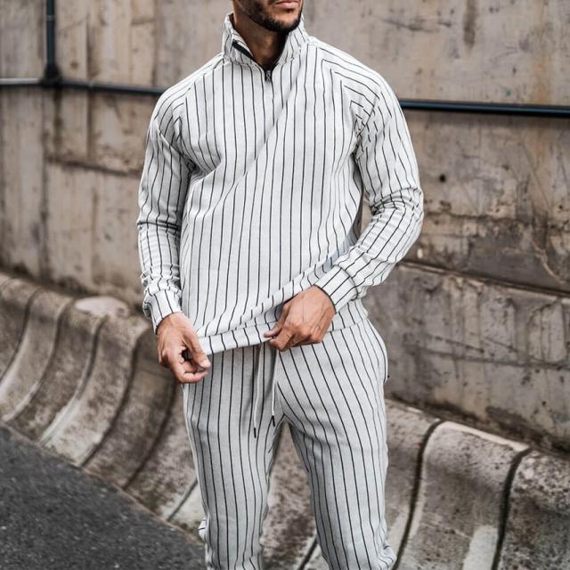 KEBOZ セットアップ　パーカー　パンツ ストライプ　縦縞 KEBOZ セットアップ パーカー パンツ ストライプ 縦縞