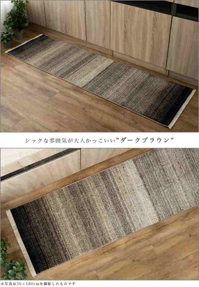 衆院キッチンマット 80×180cm 色-ダークブラウン /国産 日本製 本革風 撥水 防汚 水拭き フリーカット 床暖房対応 キッチンマット