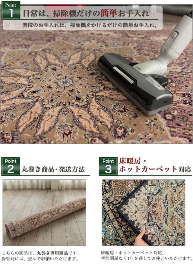クラシック デザイン 約 3 畳大 120万ノット 200×250 エジプト 製 ウィルトン 織り 送料無料 ペルシャ デザイン ヨーロピアン リビング カーペット じゅうたん 絨毯_13