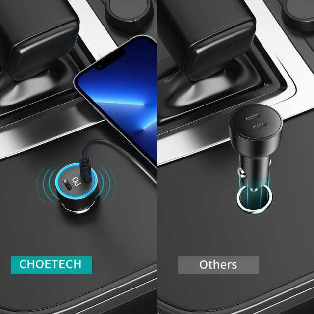 クーポンで3%OFF】CHOETECH USB 最大40W カーチャージャー 【 PD3.0 2ポート】type-c 車載充電器 急速 12V/ 24V車対応 iphoneの通販はau PAY マーケット - アースリボーン au PAY マーケット店