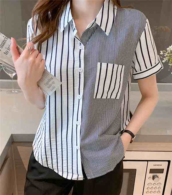 ブラウス レディース 半袖ブラウス 夏 オフィスブラウス ボーダー柄シャツ オシャレブラウス フレンチスリーブトップス 韓国風 大人 通勤 ゆったりシャツ 40代 楽天市場】ブラウス レディース 半袖ブラウス 夏 オフィス