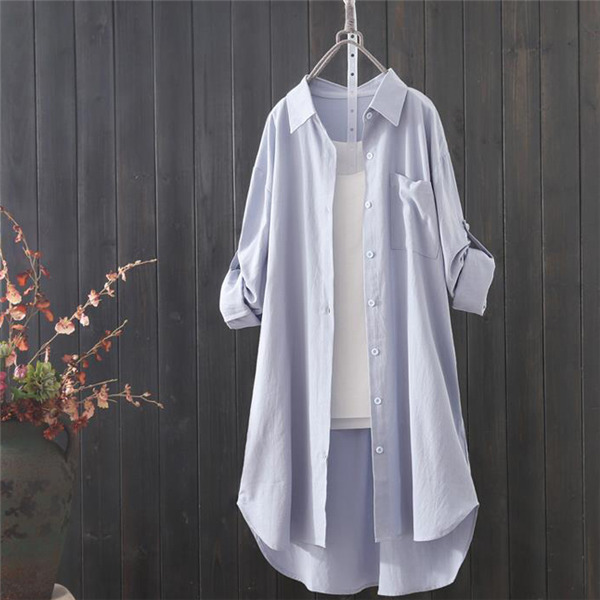 リネンシャツワンピース カーディガン　大人カジュアル 韓国ファッション 新作 リネン ワン ピース ブラック フルカーディガン シャツ 七分袖