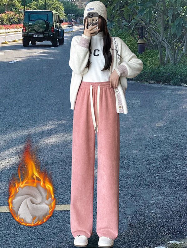 韓国ファッション コーデュロイ ストレート パンツ トレンド d5eceb9d713a4e4e87abf851d0921c