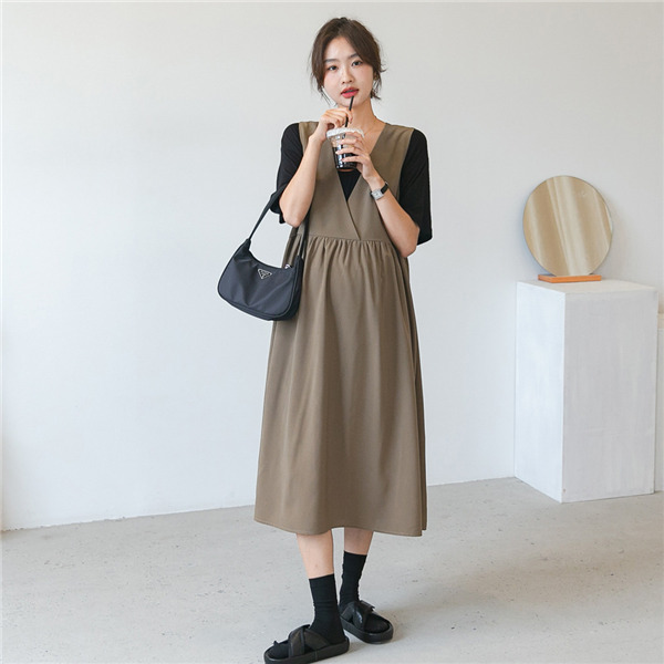 マタニティワンピース 授乳服 マタニティ ワンピース 産前産後対応 ジャンパースカート