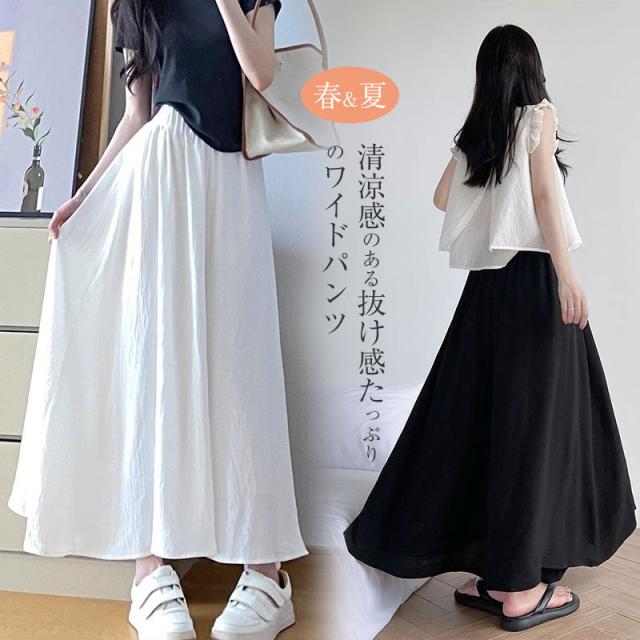 シフォン プリーツワイドパンツ ワイドパンツ 涼しい レディース