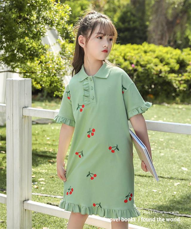 古着 半袖 ポロ シャツ ワンピース キッズ ガールズ 子供服 70年代 70s 茶他 ブラウン ボーダー 23may15 ポロワンピース ワンピース ジュニア 子供服 ポロシャツワンピース