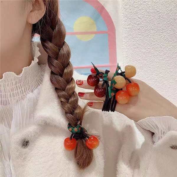 ヘアゴム ヘアアクセサリー さくらんぼ チェリー リボン かわいい