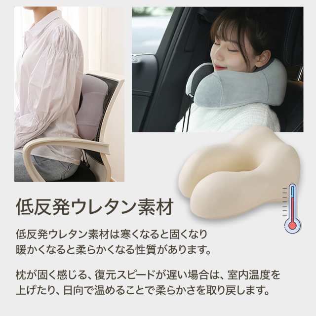 ネックピロー 飛行機 低反発 首枕 携帯枕 カバー洗濯可 男女兼用246
