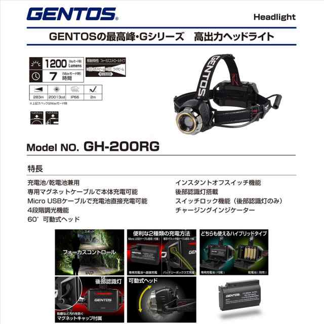 2021人気No.1の ジェントス LEDヘッドライト GH-200RG ヘッドライト G