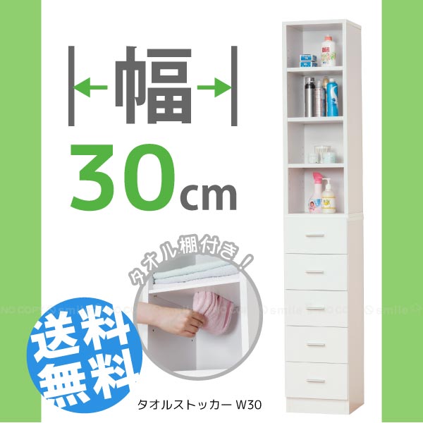 鏡面すきま収納 タオルストッカーW30[27048]【送料無料】【直】[KRO]