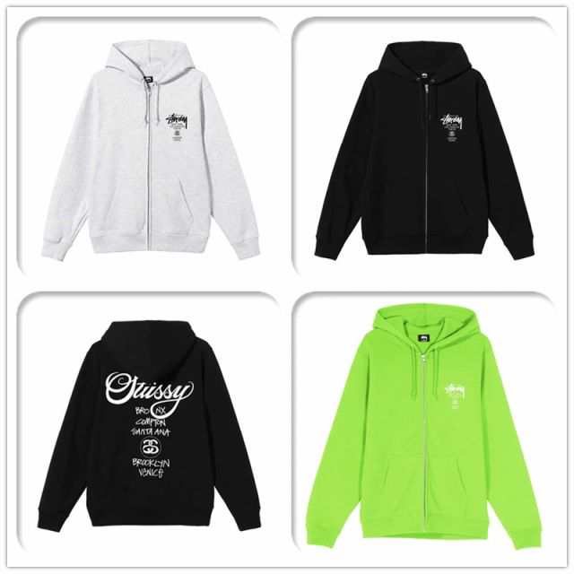 ステューシー STUSSY WORLD TOUR ZIP HOODIE スウェット パーカー ...