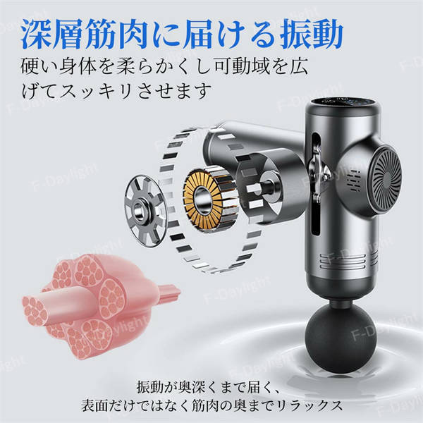 マッサージガン ハンディガン 筋膜リリース リリースガン 静音 振動