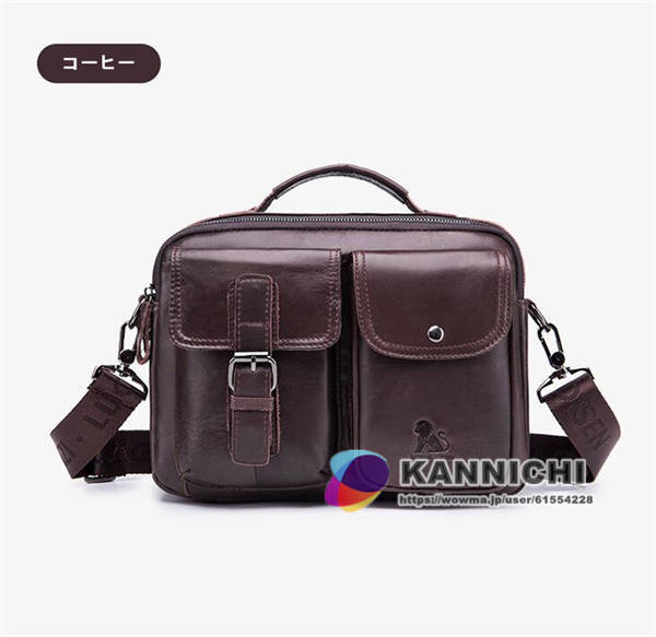 ショルダーバッグ メンズ ビジネスバッグ 本革レザー 手提げ 斜め掛け 通学 通勤 耐摩設計 紳士 牛革 ブラック ブラウンの通販は