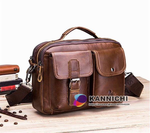 ショルダーバッグ メンズ ビジネスバッグ 本革レザー 手提げ 斜め掛け 通学 通勤 耐摩設計 紳士 牛革 ブラック ブラウンの通販は