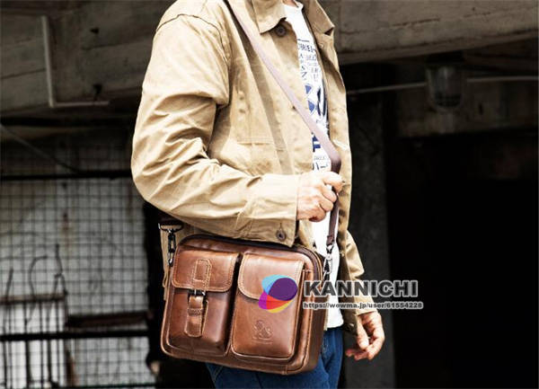 ショルダーバッグ メンズ ビジネスバッグ 本革レザー 手提げ 斜め掛け 通学 通勤 耐摩設計 紳士 牛革 ブラック ブラウンの通販は