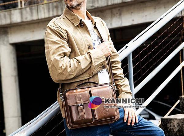 ショルダーバッグ メンズ ビジネスバッグ 本革レザー 手提げ 斜め掛け 通学 通勤 耐摩設計 紳士 牛革 ブラック ブラウンの通販は