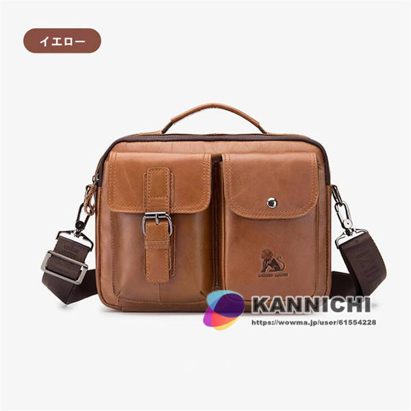 ショルダーバッグ メンズ ビジネスバッグ 本革レザー 手提げ 斜め掛け 通学 通勤 耐摩設計 紳士 牛革 ブラック ブラウンの通販は