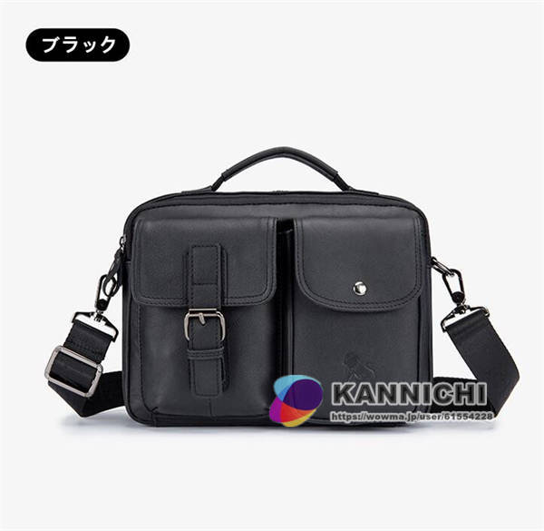 ショルダーバッグ メンズ ビジネスバッグ 本革レザー 手提げ 斜め掛け 通学 通勤 耐摩設計 紳士 牛革 ブラック ブラウンの通販は
