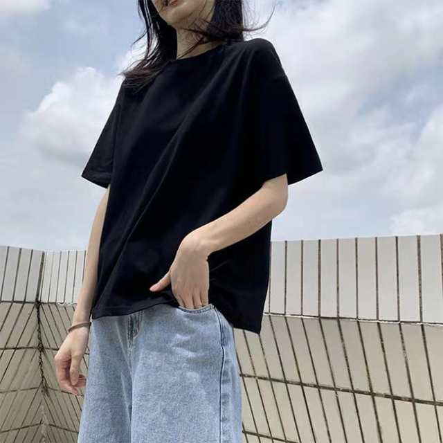 tシャツ 半袖 ゆったり レディース カットソー トップス 無地 シンプル