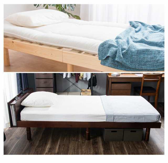 すのこベッド ベッド シングル コンセント付 頑丈 シンプル ベッド 