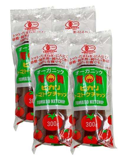 直売格安 光食品 ヒカリ 有機トマトケチャップ チューブ入 300g ×4