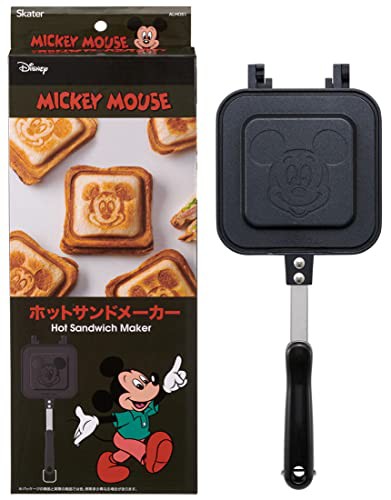 スケーター(Skater) ホットサンドメーカー かわいい焼き上がり 直火 アルミ製 ディズニー ミッキーマウス お手入れ簡単 ALHOS1-A