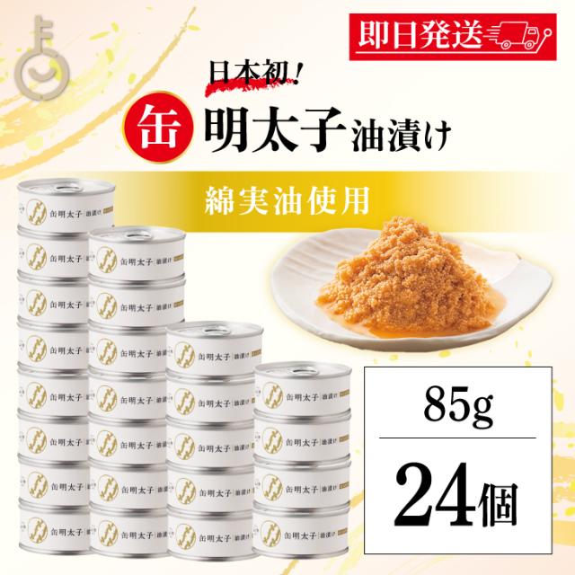 ふくや 缶明太子 油漬け 85g 24個 明太子 おつまみ めんたいこ 子明太子 油漬け ギフト プレゼント お返し キャンプ飯 人気 綿実油 めんじつゆ かんめんたいこ グルメ缶詰 ご飯のお供 博多土産 プチギフト 常温保存 粗品 缶詰 12,236円