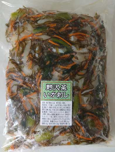 野沢菜いか刺し1ｋｇ 業務用（冷凍）松前漬 水産物 シーフード お取り寄せ グルメ 昆布 いか イカ惣菜 海鮮惣菜 加工品 おつの通販はau PAY  マーケット - うまいもの処まるちょう | au PAY マーケット－通販サイト