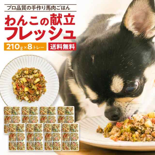 健康いぬ生活 わんこの献立フレッシュ（210g×8トレー） ドッグフード 馬肉 手作り 国産 無添加 獣医師監修 ドックフード ウェットフード