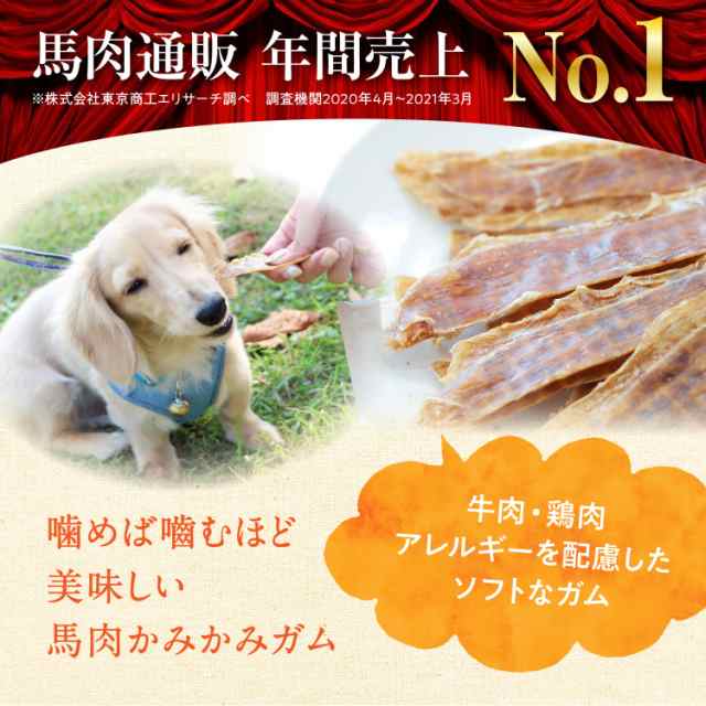 犬 おやつ 無添加 国産 馬肉かみかみガム 75g（25g×3袋セット）ペット ジャーキー 犬用 オヤツ ソフト 長持ち 送料無料 公式 馬肉  歯磨の通販はau PAY マーケット 健康いぬ生活 au PAY マーケット店 au PAY マーケット－通販サイト