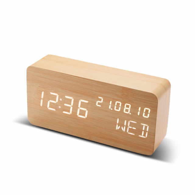 置き時計 デジタル 木目調 時計 卓上時計 卓上 充電式 目覚まし時計