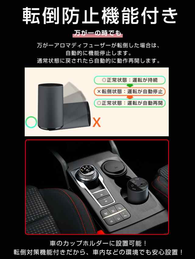 【20mlボルト付き】アロマディフューザー 水なし 車 ディフューザー 噴霧式 木目調 ネブライザー式 芳香剤 コードレス 3段階ミスト量調整｜au  PAY マーケット