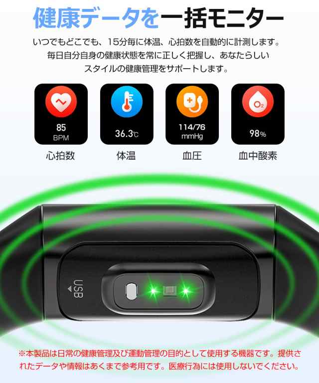 スマートウォッチ 体温 血圧 血中酸素 心拍 歩数 カロリー 健康管理