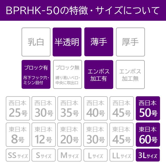 BPRHK-50 バイオマスプラスチック使用レジ袋 西日本50号(東日本60号) 0.018mm厚 半透明 100枚x20冊 薄手タイプ ブロック有 送料無料_10