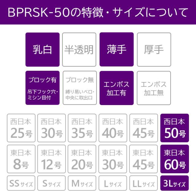 【小箱販売】BPRSK-50kobako バイオマスプラスチック使用レジ袋 西日本50号(東日本60号) 0.018mm厚 乳白 100枚x10冊 薄手タイプ ブロック有 送料無料_13