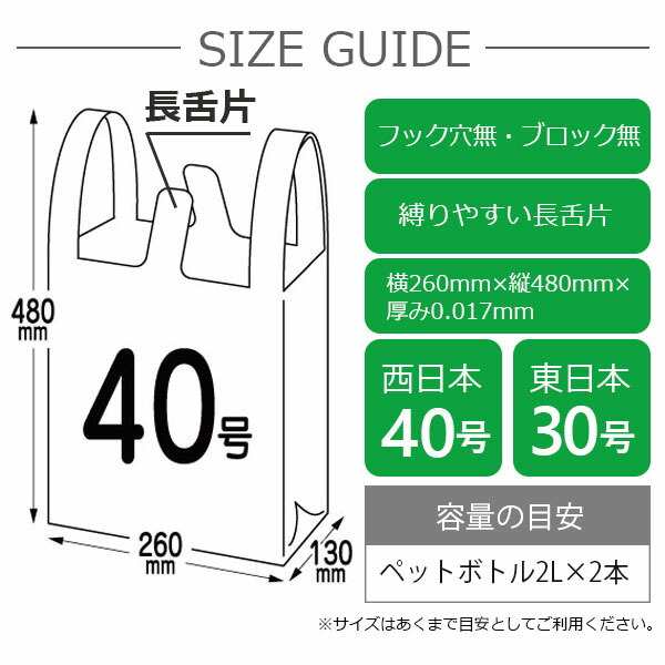 まとめて10ケース】BPRC-40-10 バイオマスプラスチック使用レジ袋 ノン