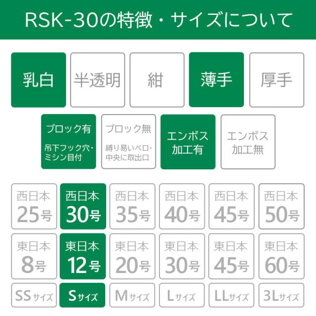 レジ袋 買い物袋 薄手 西日本 30号 (東日本12号) ブロック有 乳白 0.011mm厚 100枚x80冊 RSK-30/手提げ袋 持ち手付き袋 S ホワイト 送料無料_8