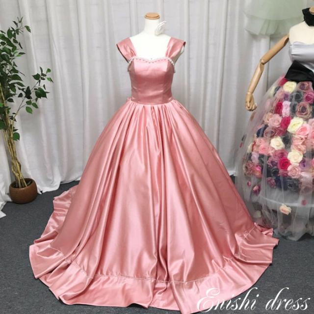 カラードレス サテン ウェディング パーティー 演奏会 ドレス ハートカット パール 光沢 バックリボン キラキラビーズ 結婚式 披の通販はau Pay マーケット 縁 ショップ