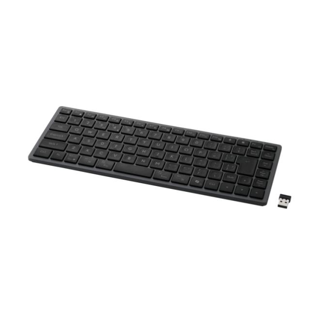 テンキーレス ワイヤレスキーボード Bluetooth & 無線2.4GHz両対応 日本語配列 超薄型 充電式 iPad iPhone Mac Windows対応 パンタグラフ Precisionist ブラック