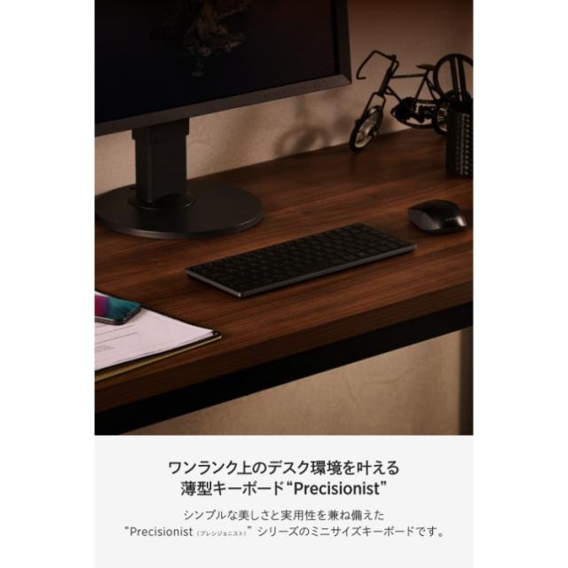 テンキーレス ワイヤレスキーボード Bluetooth & 無線2.4GHz両対応 日本語配列 超薄型 充電式 iPad iPhone Mac Windows対応 パンタグラフ Precisionist ブラック_2