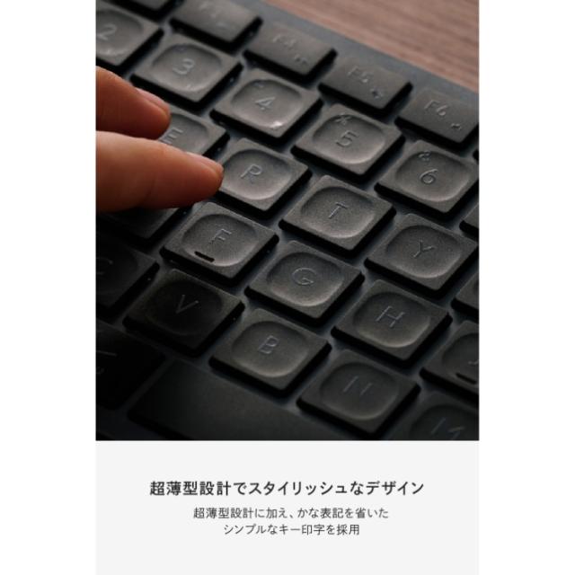 テンキーレス ワイヤレスキーボード Bluetooth & 無線2.4GHz両対応 日本語配列 超薄型 充電式 iPad iPhone Mac Windows対応 パンタグラフ Precisionist ブラック_6