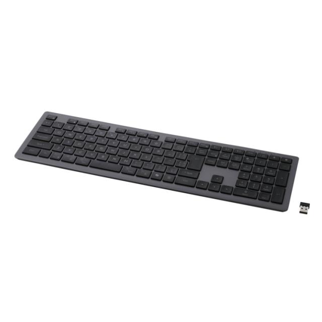 フルサイズ ワイヤレスキーボード Bluetooth & 無線2.4GHz両対応 日本語配列 超薄型 充電式 iPad iPhone Mac Windows 対応 パンタグラフ Precisionist ブラック