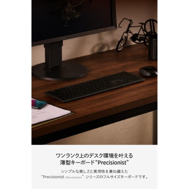 フルサイズ ワイヤレスキーボード Bluetooth & 無線2.4GHz両対応 日本語配列 超薄型 充電式 iPad iPhone Mac Windows 対応 パンタグラフ Precisionist ブラック_2