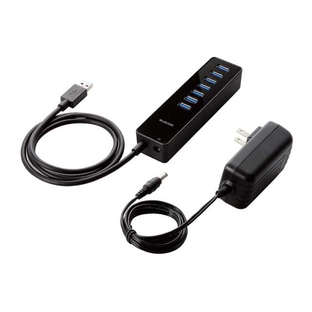 エレコム USBHUB3.0/マグネット付き/セルフパワー/7ポート/ブラック ELECOMの通販は 15,144円