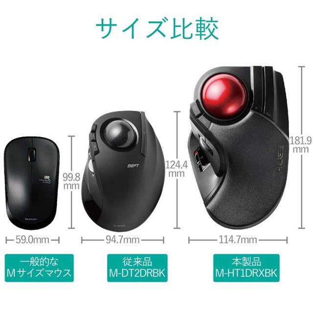 エレコム ﾄﾗｯｸﾎﾞｰﾙマウス 大玉 8ボタン ﾁﾙﾄ機能 無線 ブラック_6