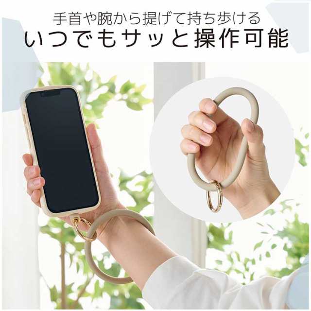 エレコム スマホストラップ 手首 ハンド ストラップ シリコンタイプ