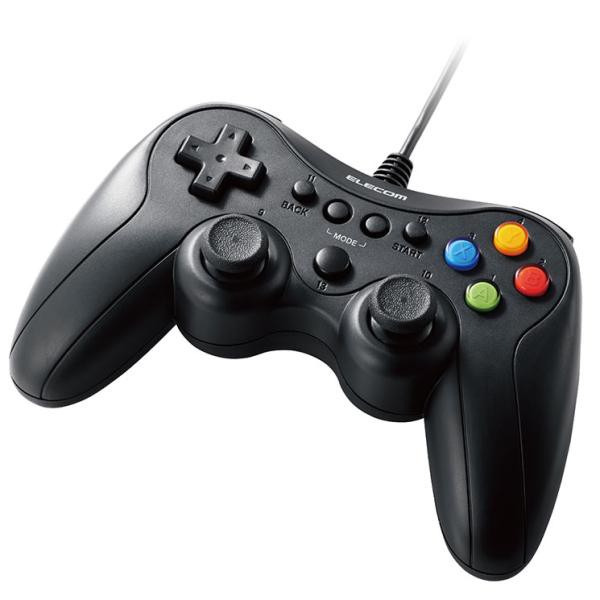 ゲームパッド PC コントローラー USB接続 Xinput PS系ボタン配置 FPS仕様 13ボタン 高耐久ボタン 振動 スティックカバー交換 公式大会使用可 ブラック ELECOMの通販は